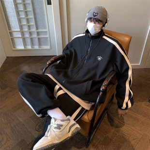 Casual sports suit men's autumn plus size loose Youth Men's handsome fashion brand sweater suit wear class clothes