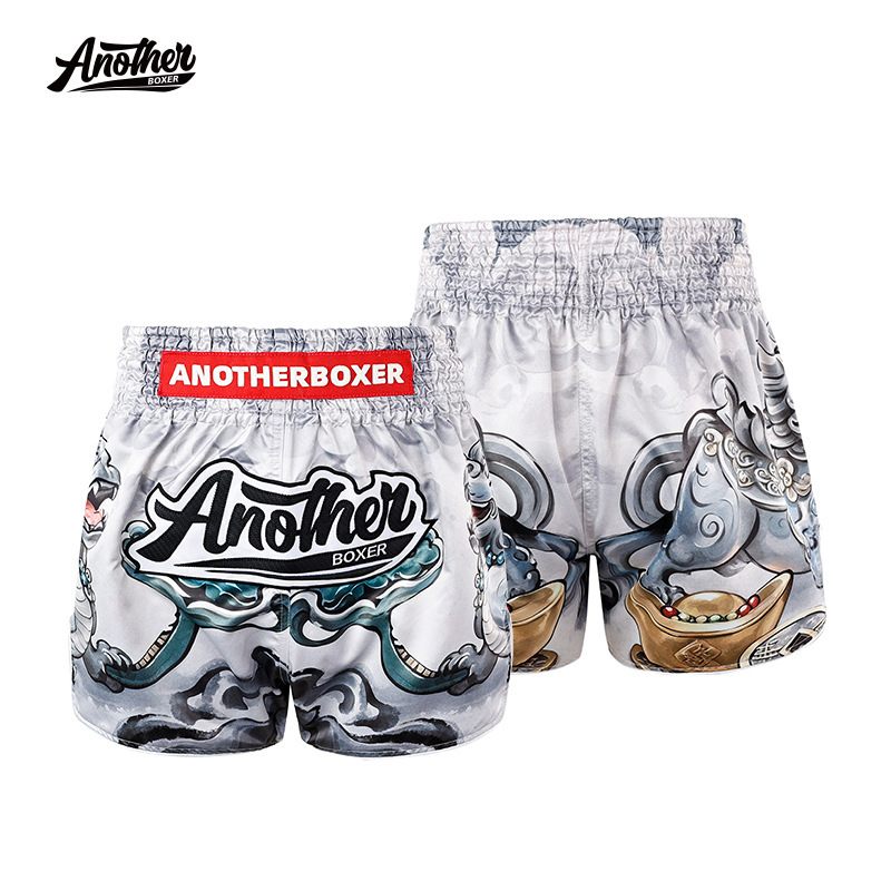 Anotherboxer New Style Open-Front Pixiu Muay Thai Training Pants for Men and Women Professional Fighting Pants for Sanda and Martial Arts Competitions