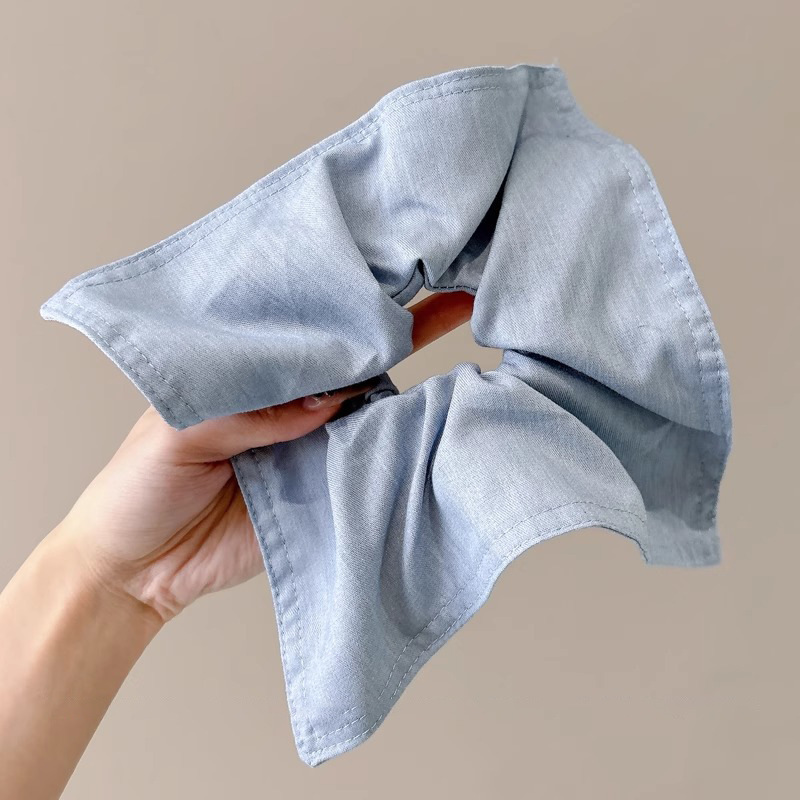 Otoño y invierno retro toallas azules de vaqueros anillo de pelo coreano estilo coreano de tela de alta elasticidad adornos de pelo de cola de caballo de alta calidad cuerda de pelo
