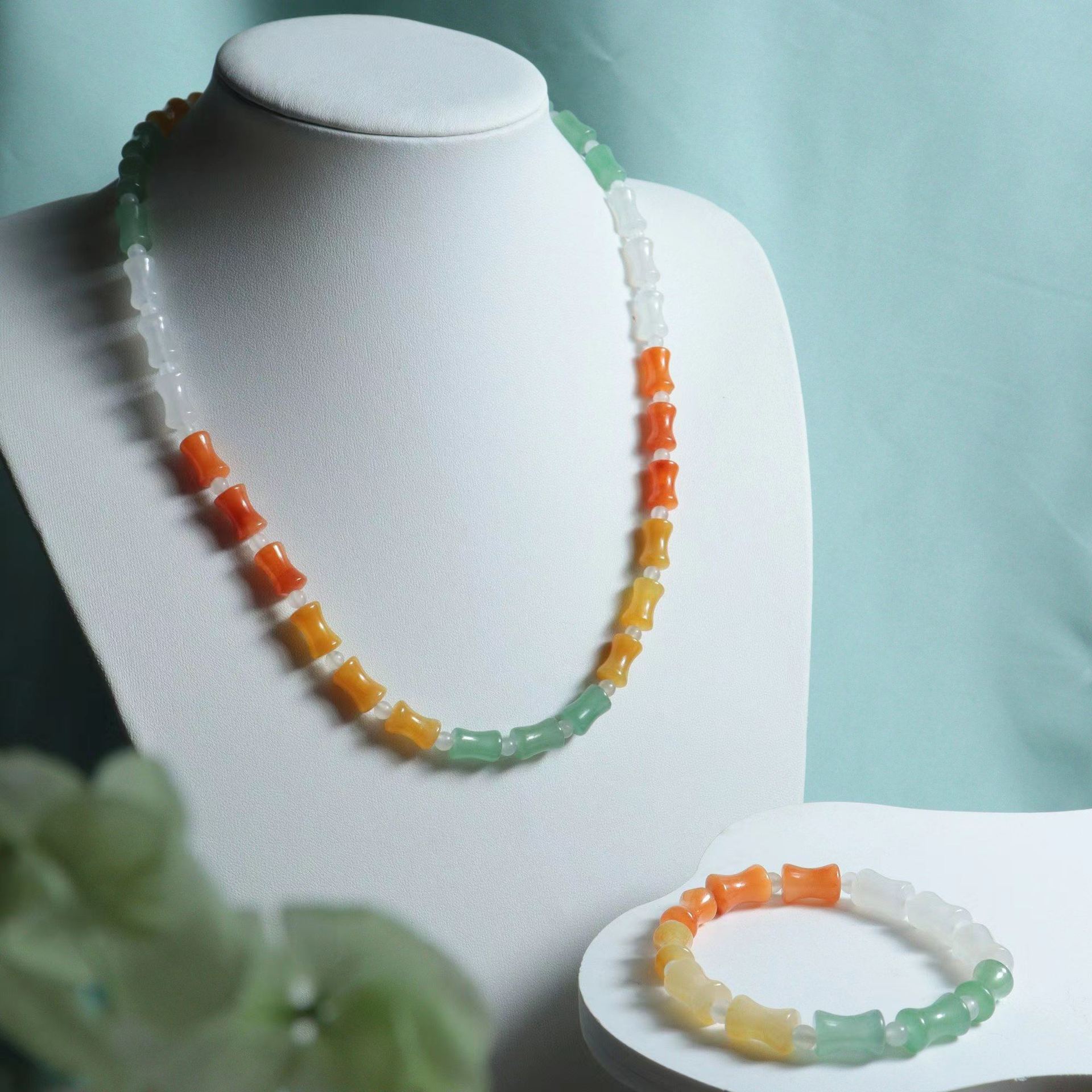 슬럽 목걸이와 팔찌 세트