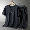 Cotton and linen black suit