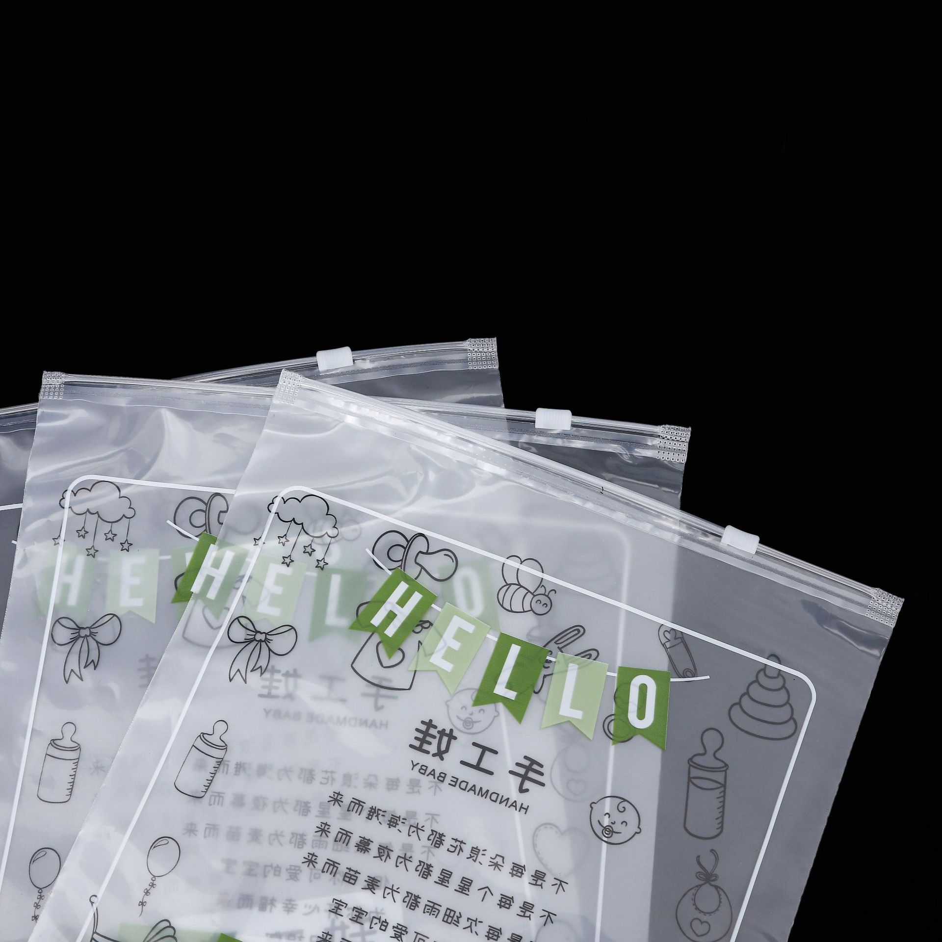 Bolsas de embalaje de ropa impresas personalizadas pe transparente bolsa de cremallera esmerilada ropa interior calcetines plástico bolsa de cremallera autosellada