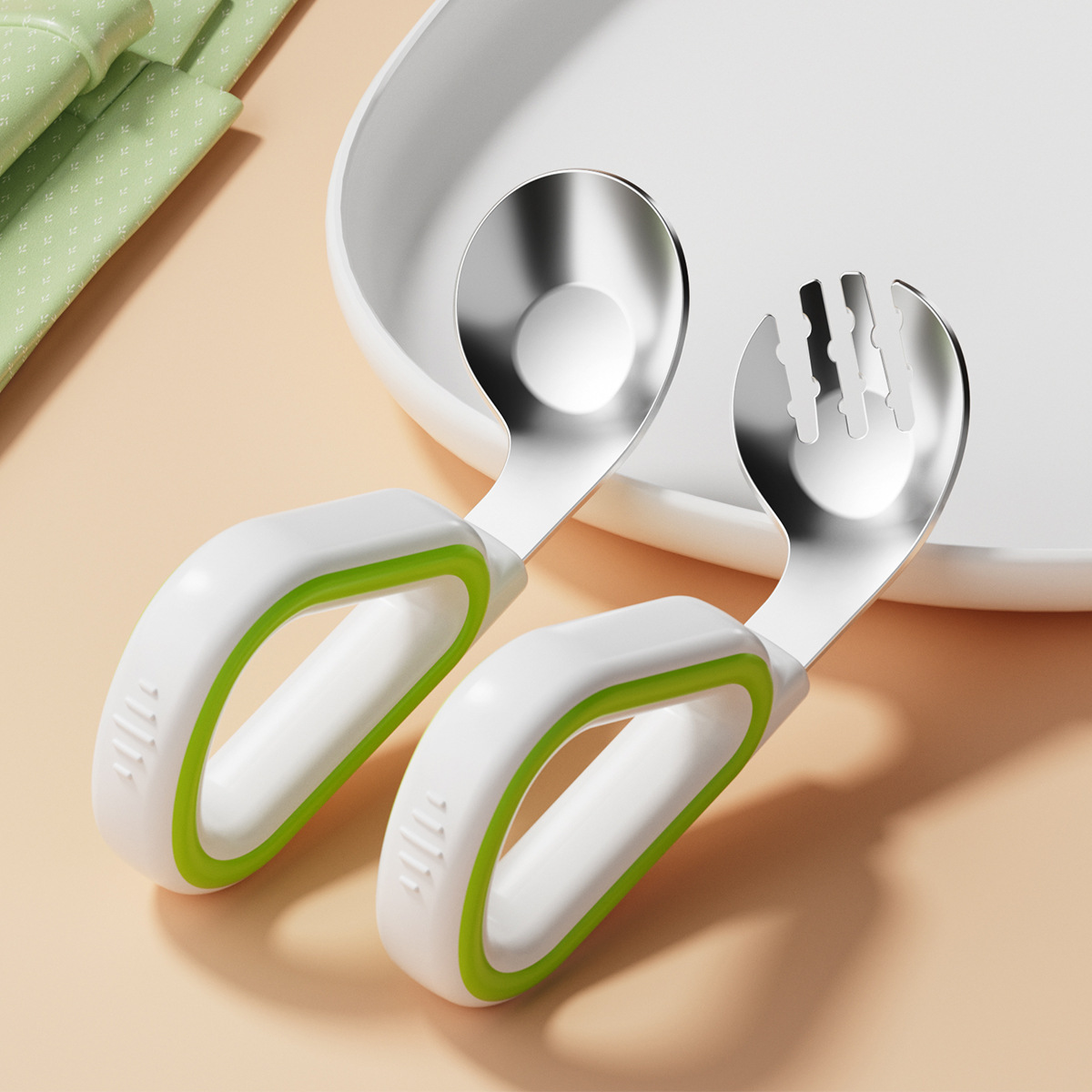 치즈 포크 ✮ 흰색 녹색