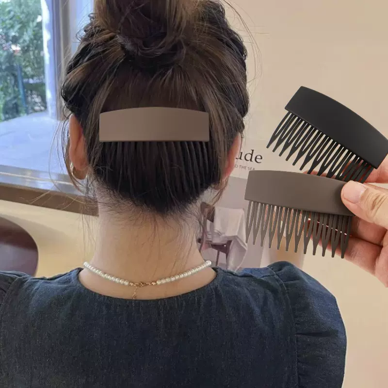 新款简约12齿插梳气质刘海前额固定碎发梳时尚磨砂后脑勺发梳发饰