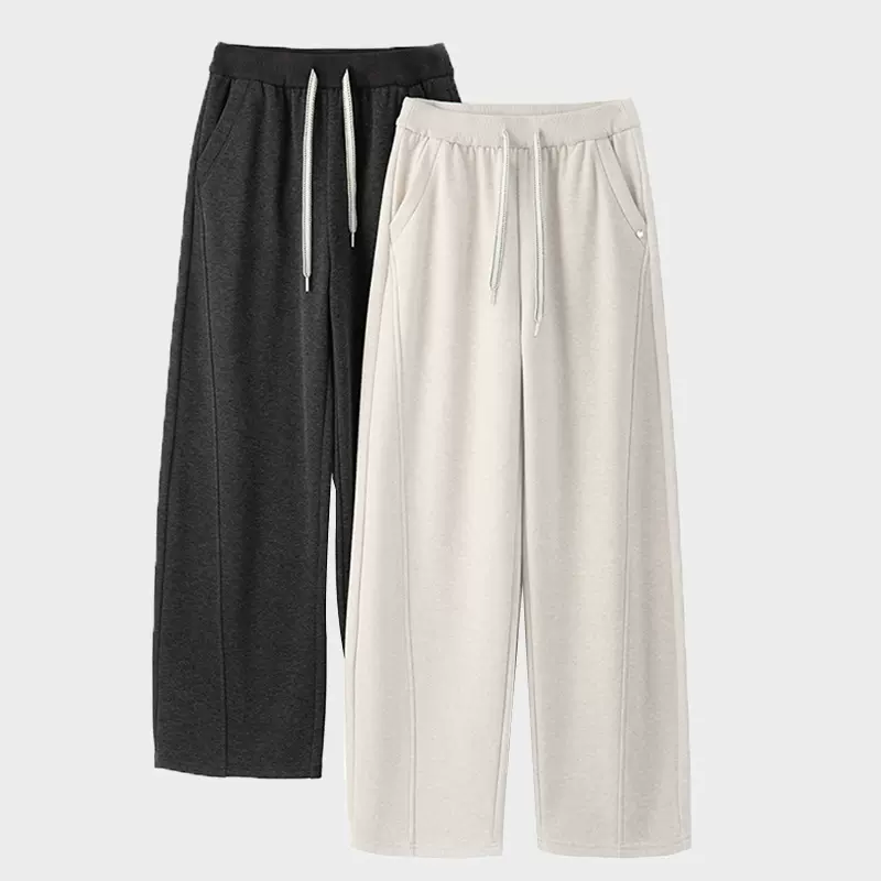 萝卜大叔700g加厚加绒弯刀裤2025秋冬休闲百搭阔腿裤仿羊绒直筒裤