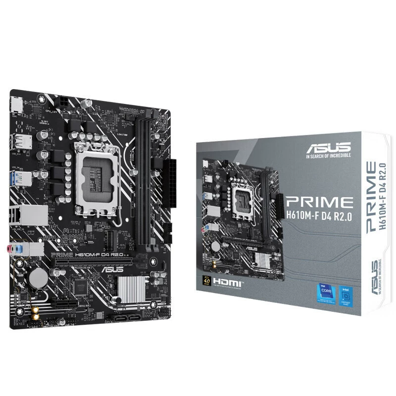 Материнская плата компьютера ASUS PRIME H610M-F D4 R2.0 подходит для процессора 12-го поколения 12400F/12100.