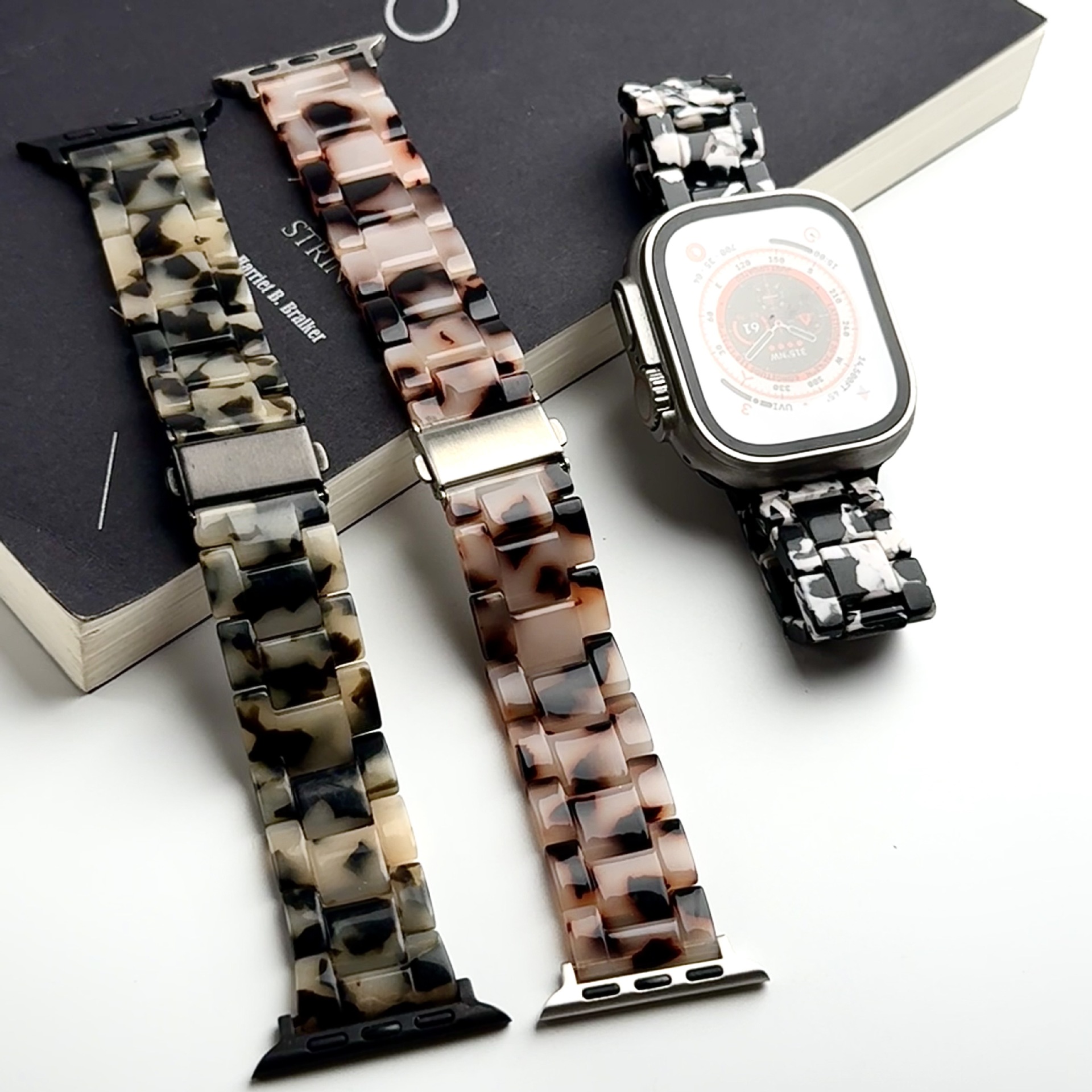 For Apple Samsung applewatch Huawei Gt4 Mi Band 9Fit3 Resin Leopard Glasses Glasses Glue Strap