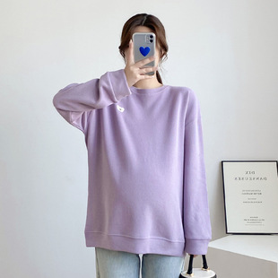New Maternity Spring Jacket 2022 New Fashion Casual Sweater Spring Loose Large Size Base Shirt