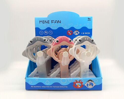 Cute Cartoon Hand Fan Shark Portable Hand Press Fan Summer Cool Handheld Mini Fan