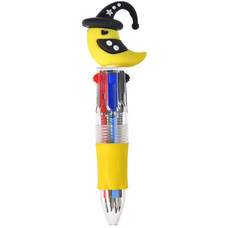 ハロウィンシリーズ 4色プレスボールペン ミニペン かわいいショートペン 持ち運びやすい 学生ハンドブック マルチカラーペン|undefined