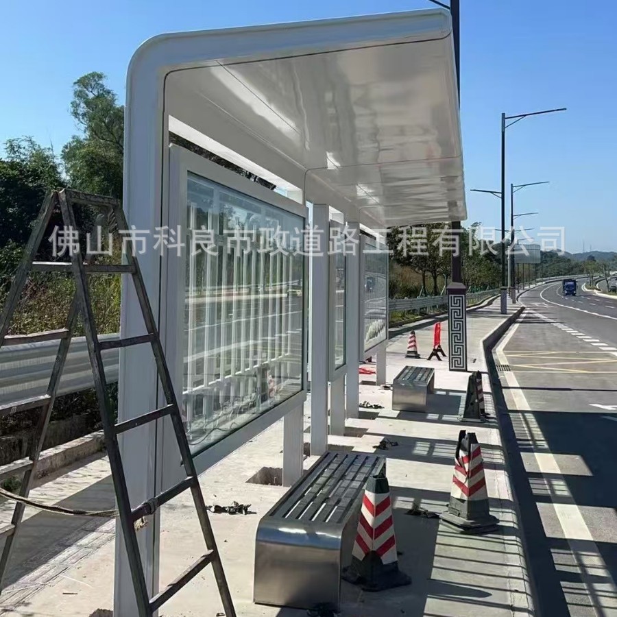 公交站台 公交站牌 公交站候车亭 候车亭 不锈钢候车亭 仿古候车