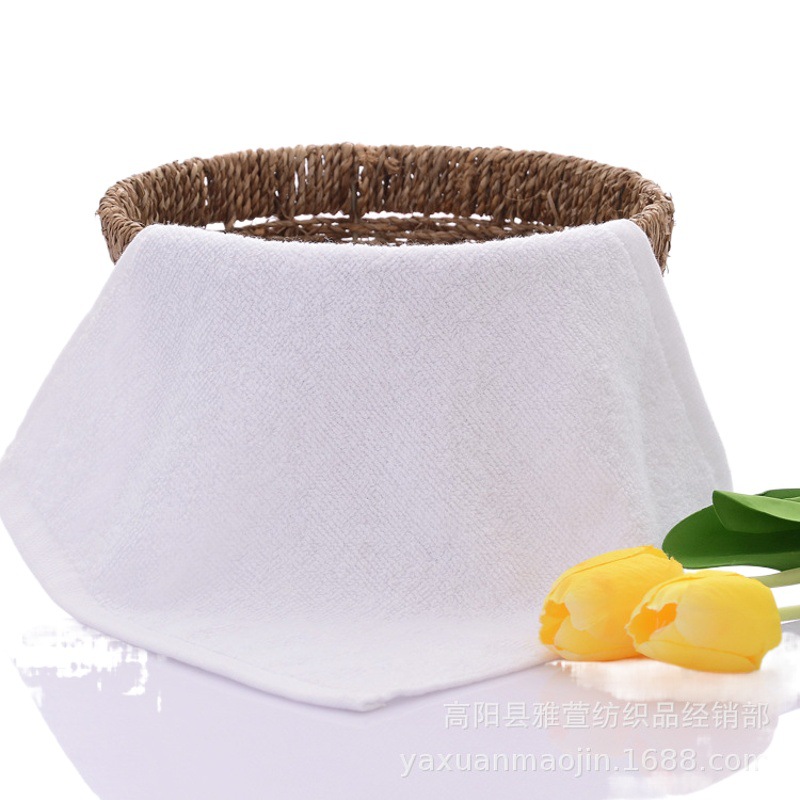 White Square Towel, Pure Cotton, Wholesale from Manufacturer, Hotel and Kindergarten Hand Towel, All-Cotton Small Square Towel, Can Add Hook and Embroider Logo