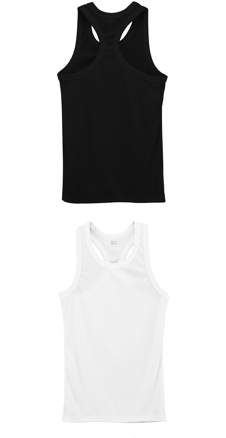 Men's Clothing Men's Slim Fit Ribbed Vest Style Casual Sports Base Layer Spring Summer For Formal & Casual Heavyweight Cotton_viptrois.com