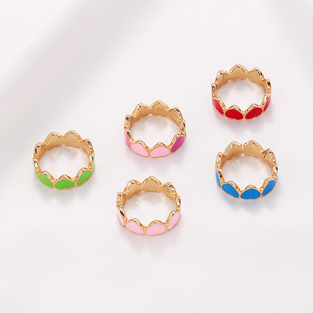 Wholesale Jewelry Candy Color Heart Ring Nihaojewelry display picture 3