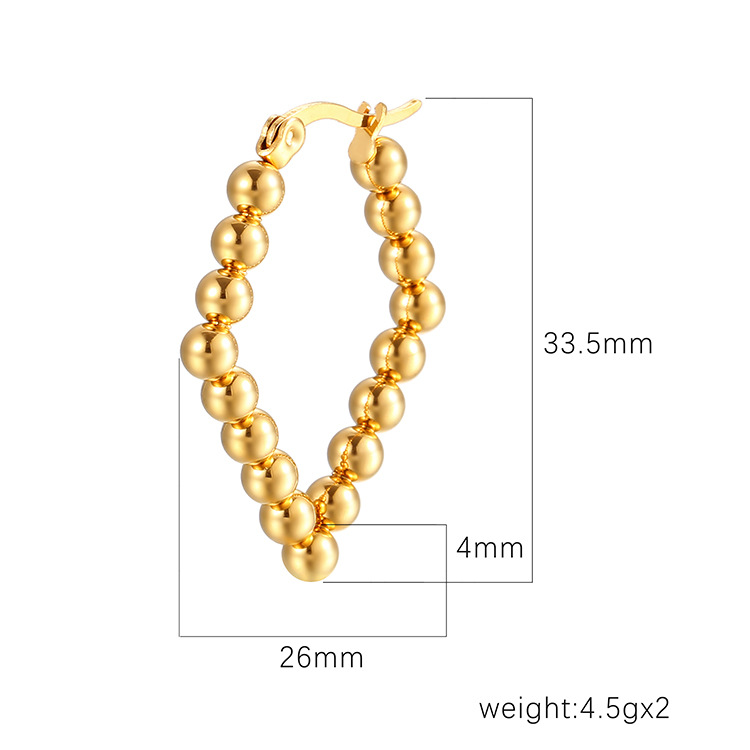 Pendientes INS europeos y americanos personalidad simple bola de acero inoxidable joyería transfronteriza puesto pendientes de anillo de alta calidad pendientes