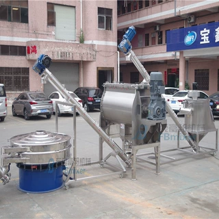 临夏粉末卧式螺带混合机1000L调味品粉料不锈钢拌料机