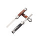 Folding Comb Stainless Steel Vintage Wooden Handle Oil Head Comb Pet Comb Portable Large Back Head Oil Head Spring Pocket Comb