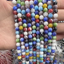 直播爆款 跨境千花琉璃人工琉璃彩色螺纹圆珠扁珠圆圈串珠diy饰品