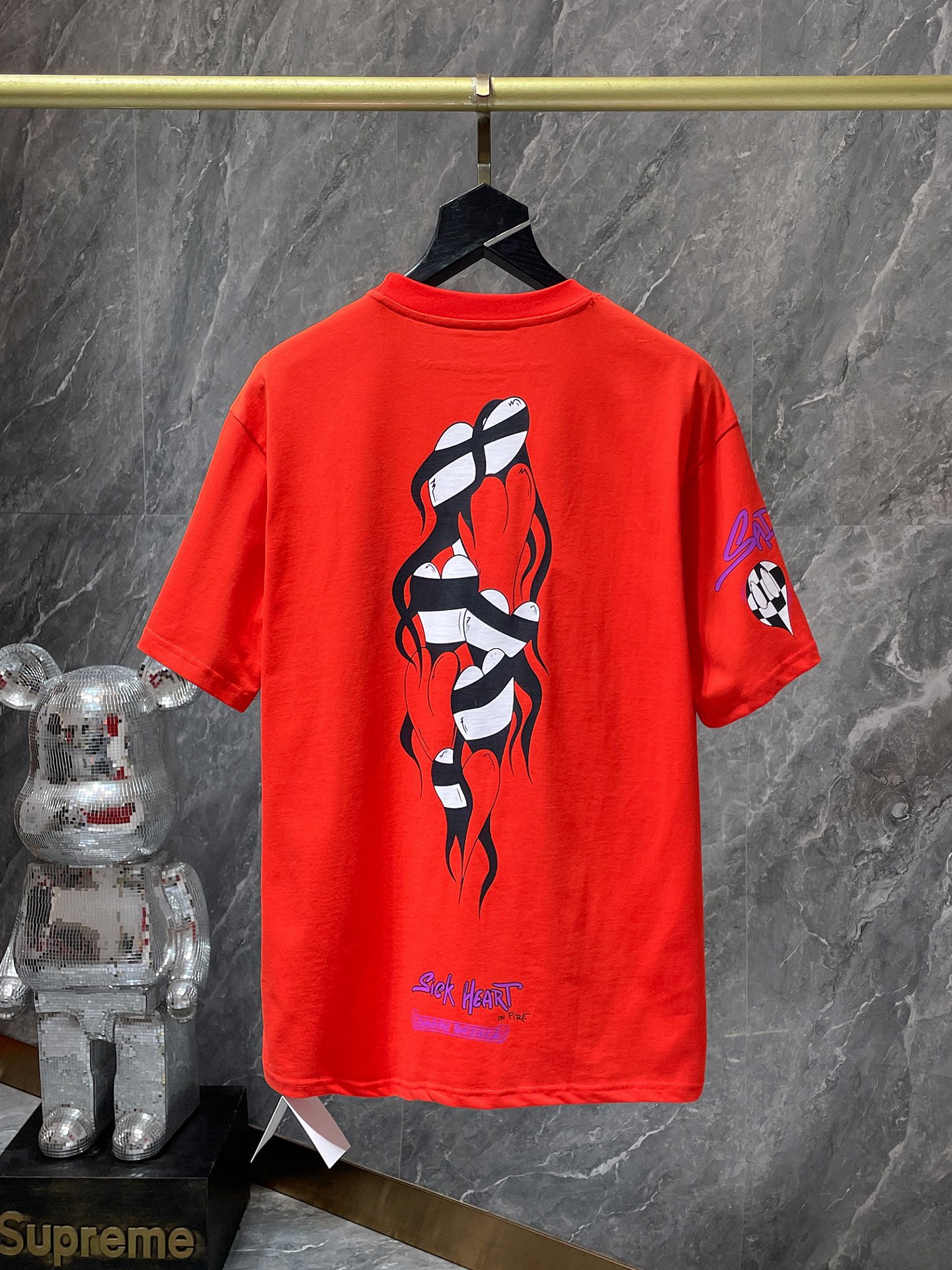 Chrome Hearts Matty Boy T-shirt Sick Heart On Fire Red