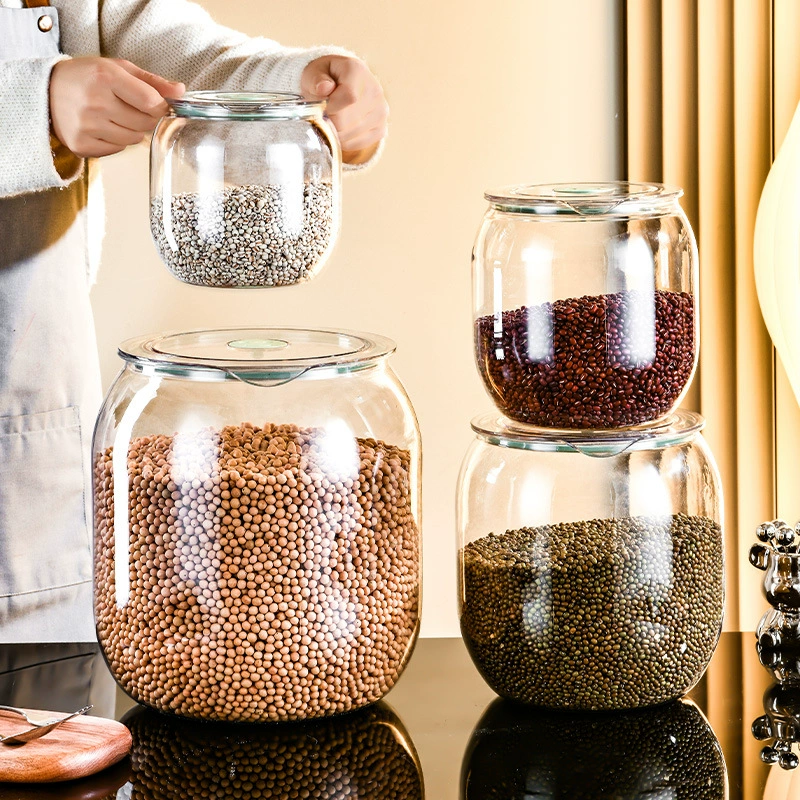 Банка для хранения круп, травяного чая, сушеной цедры мандарина, лекарственных трав, сухих продуктов, жареных семян, маринованных овощей, герметичная и влагонепроницаемая.