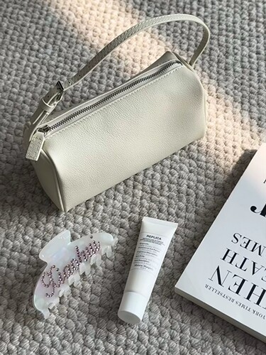 niche pu leather pencil bag, women's mini bag, high-end portable Boston bag, single-shoulder cross-section pillow bag, summer