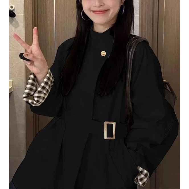 白色立领短款风衣外套女2025春秋季新款爆款小个子韩系高级感休闲|undefined