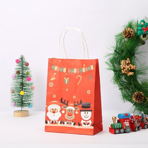Cross-border exclusive Christmas gift packaging gift bag holiday party packaging bag gift bag brown paper bag gift