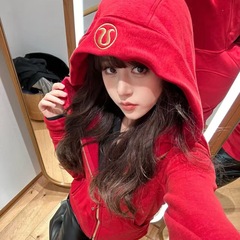 lulu原标瑜伽服Scuba女士连帽修身卫衣休闲运动瑜伽上衣外刺绣金