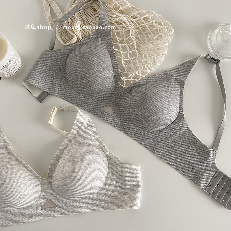 Affordable and easy to wear thin thread comfortable breathable small chest underwear women's wireless push up top support anti-sagging bra women