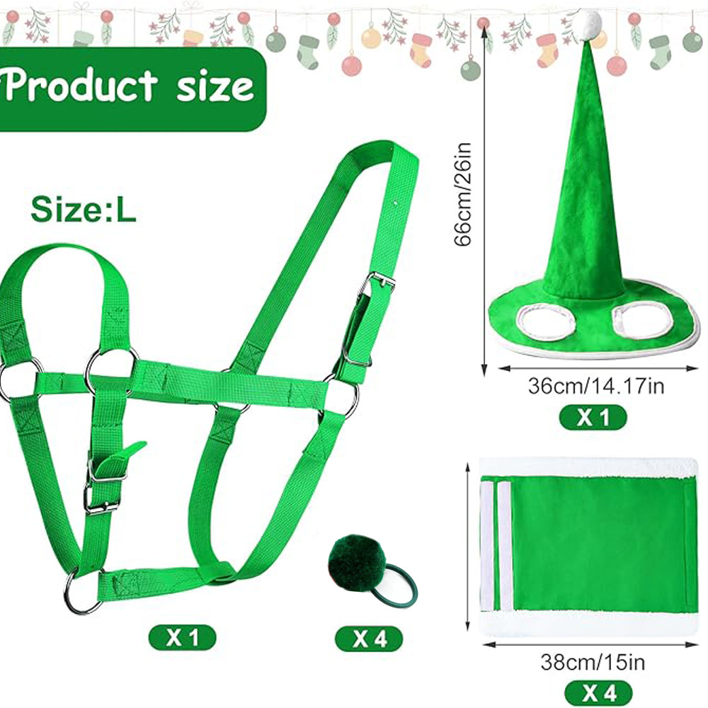 Caballo Día de San Patricio Caballo Sombrero de Navidad Caballo Cuerda de Navidad Cubierta de pie de caballo Amazon mismo estilo