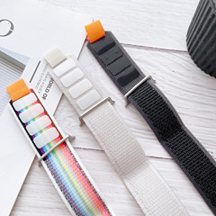 適用於apple watch se可調節腕帶 蘋果789代手錶野徑尼龍迴環錶帶