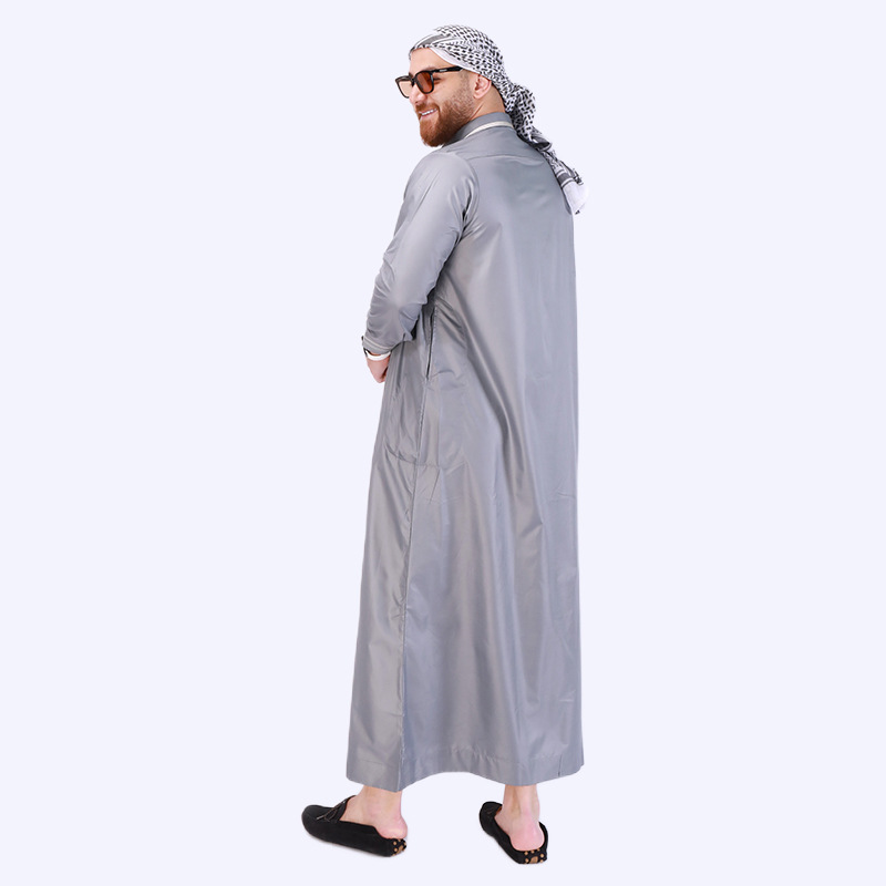 Men's moslem New style long sleeve Arabic robe men's robe wholesale wholesale Muslim men's ethnic long dress_voghion.com