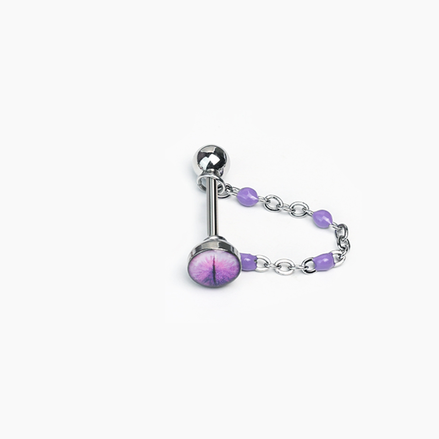 5-Color Gradient Magic Pupil Tongue Ring, Cat Eye Titanium Steel Externally Threaded Tongue Barbell, Personalized Drinking Party Jewelry for Hot Girls Wholesale detail image 9
