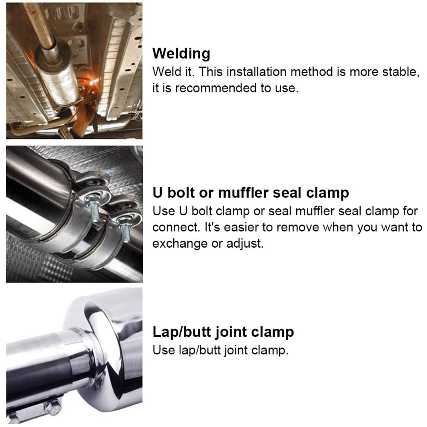 Modificación del coche tubo de escape tambor de cola de acero inoxidable tambor redondo tambor de sonido fila recta Universal con Garganta de cola chapado azul para hornear Azul Plata