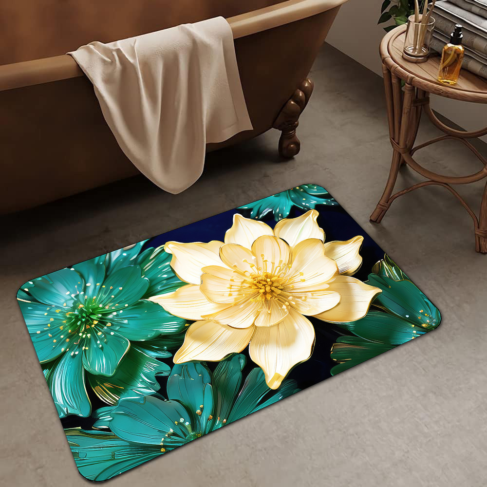 Alfombrilla de barro de diatomeas de flores tridimensionales de lujo ligero transfronterizo, alfombrilla de baño, alfombrilla de pie absorbente y antideslizante para el hogar, alfombrilla de entrada