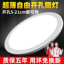 自由开孔面板灯超薄可调筒灯6w9w15w21w3寸4寸6寸圆形嵌入式孔灯
