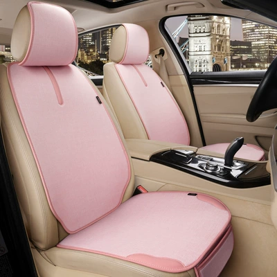single-piece seat cushion, car rear Seat cushion, seat cover - leather-style-pink-separate-backrest