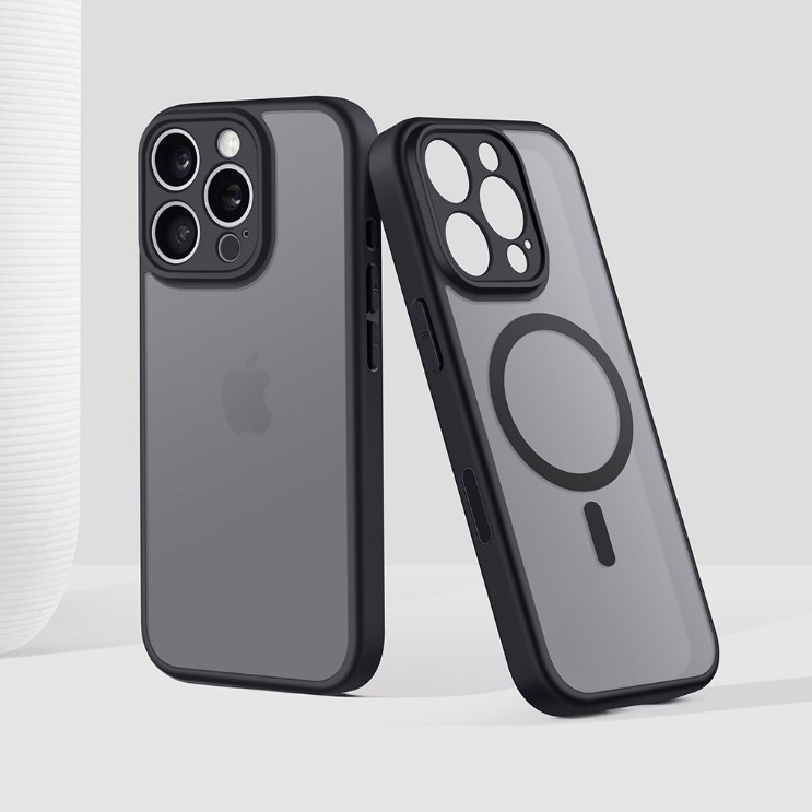 Funda magnética esmerilada de orificios finos para Apple 16 Pro, funda magnética para iPhone 16 Pro Max, tacto suave y cobertura total para 15.