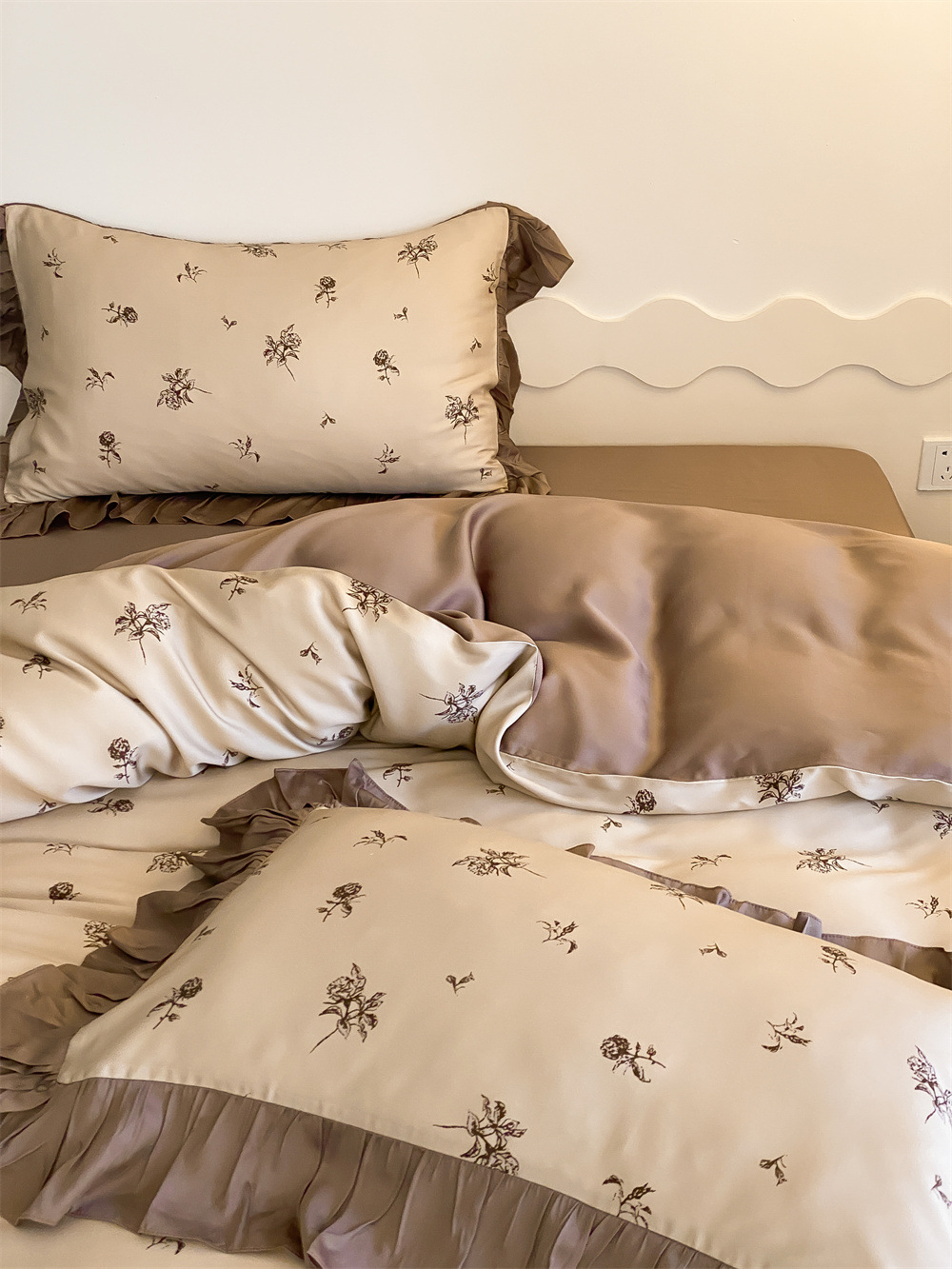Nordic Vintage Boho Style Duvet Cover Set In Tencel Ice Silk_voghion.com