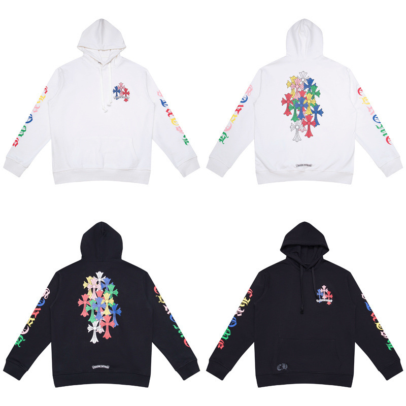 Transfronterizo solo para tres marcas completas CH Cro Street tide sánscrito crucifijo chaqueta con sombrero con cremallera fábrica de stock de cabello directo