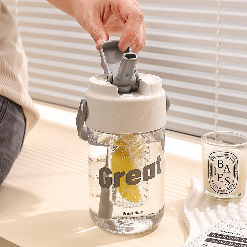 Fashion Internet Celebrity Summer Water Cup Student ins Suction Tube Cup Portable Flower Tea Cup Yan Value Tea Coffee Cup for Class