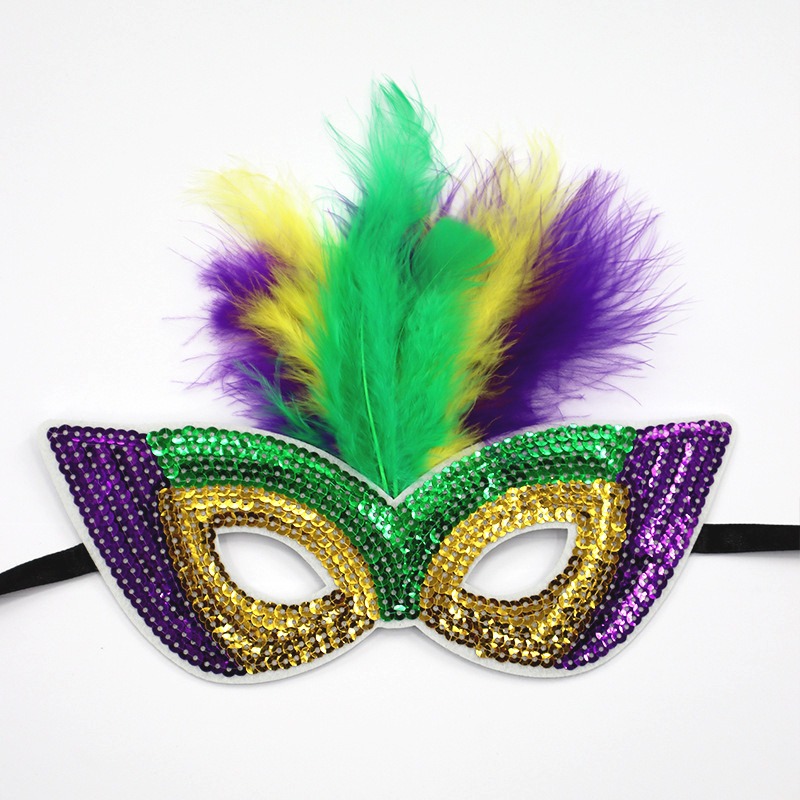 Carnaval europeo y americano Mardi Gras máscaras doradas morada-verde - sequela máscaras de fiesta bar transfronterizas