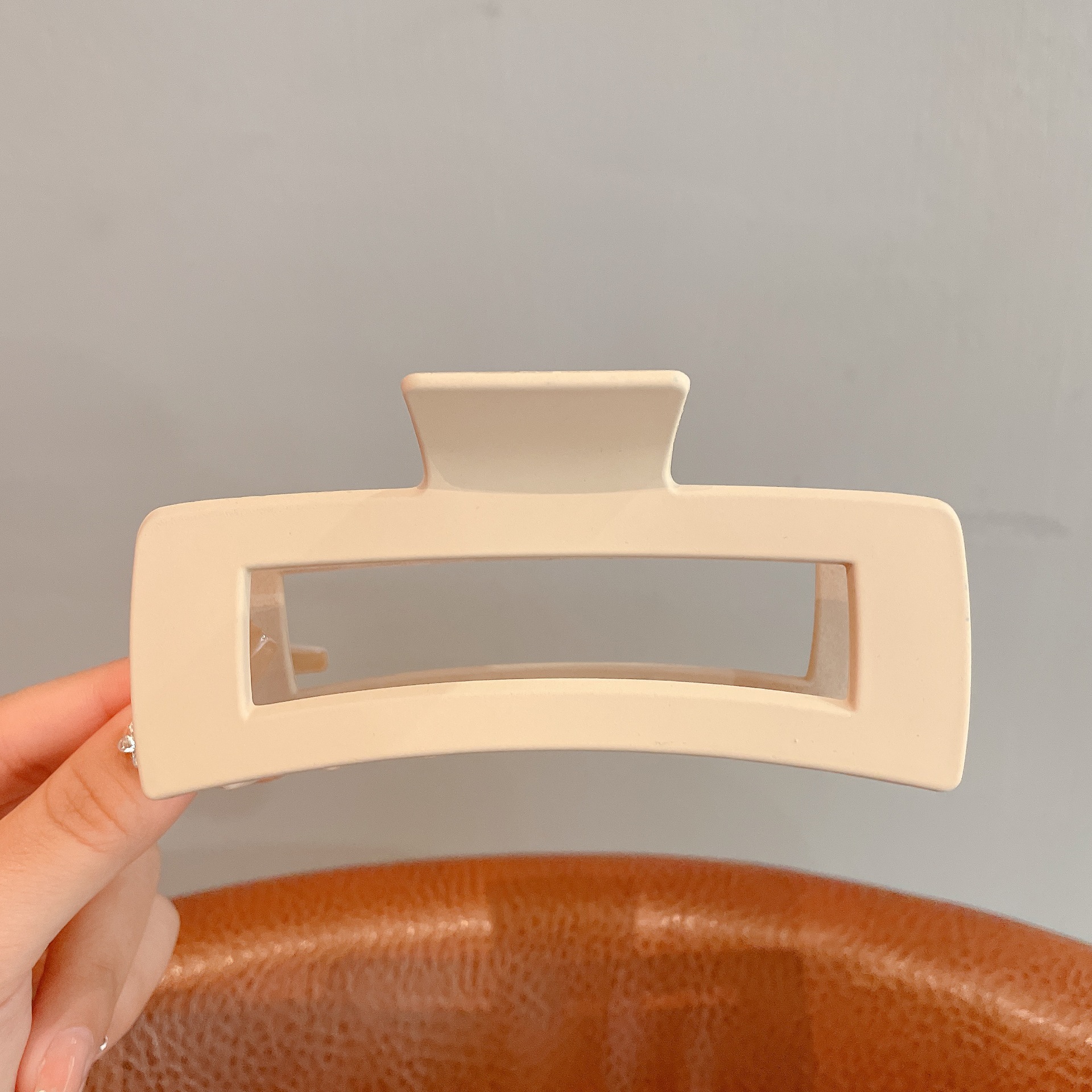 Tocado con clip cuadrado de Maillard, elegante coreano francés, retro, clip de tiburón, red, temperamento rojo, pinza para el cabello, accesorios para el cabello