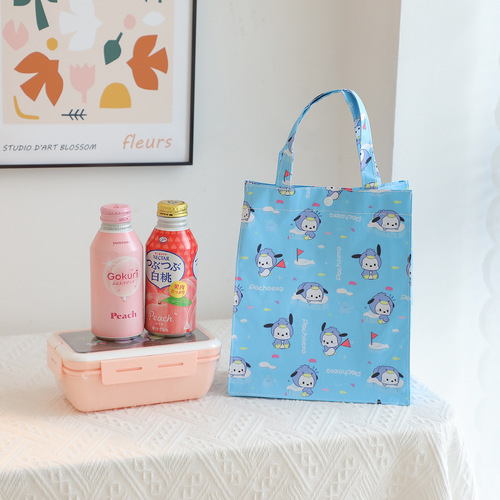 New cute Japanese waterproof cartoon portable lunch box bag bento bag doll pattern outing hand bag water bottle bag