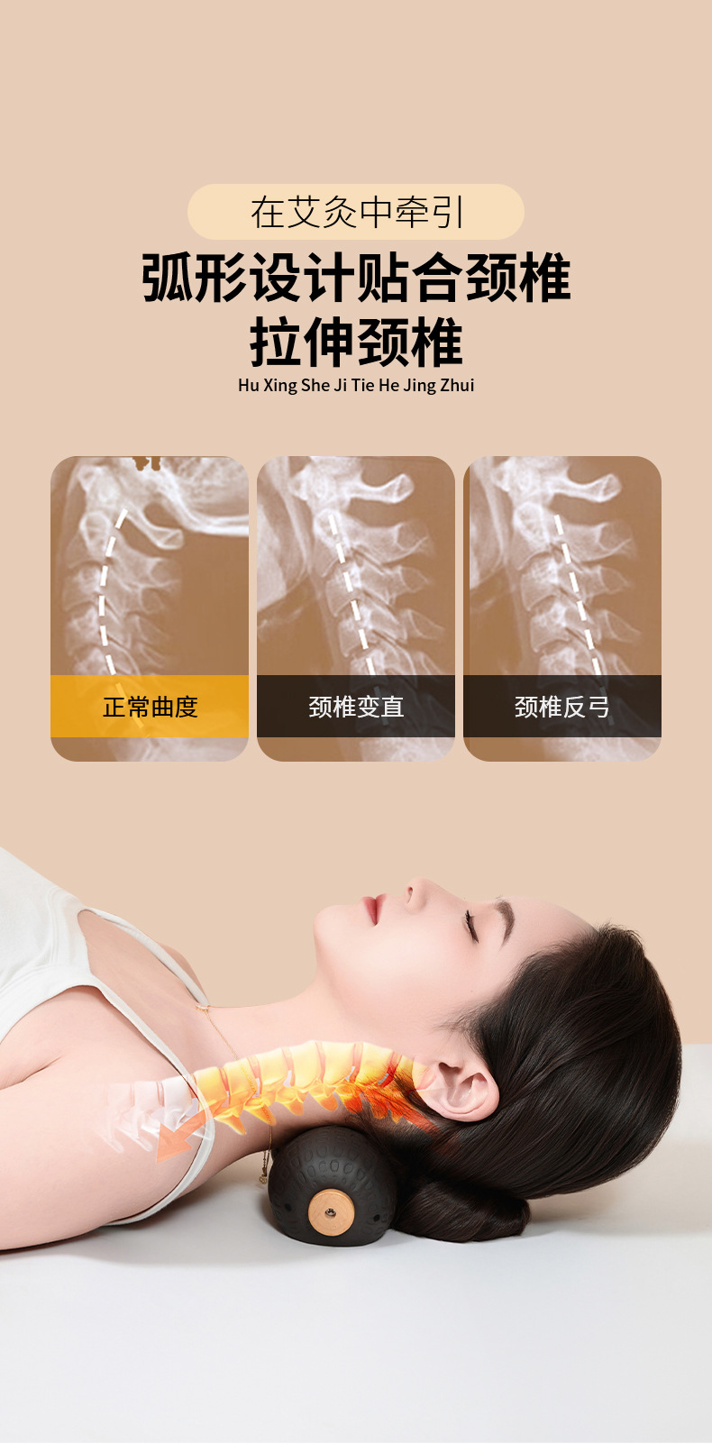 Black Purple Clay Peanut Moxibustion Neck Pillow with 108 Aged Moxa Sticks and Towel for Adult Warm Compress Care quality and texture