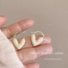 7#White double-sided love earrings