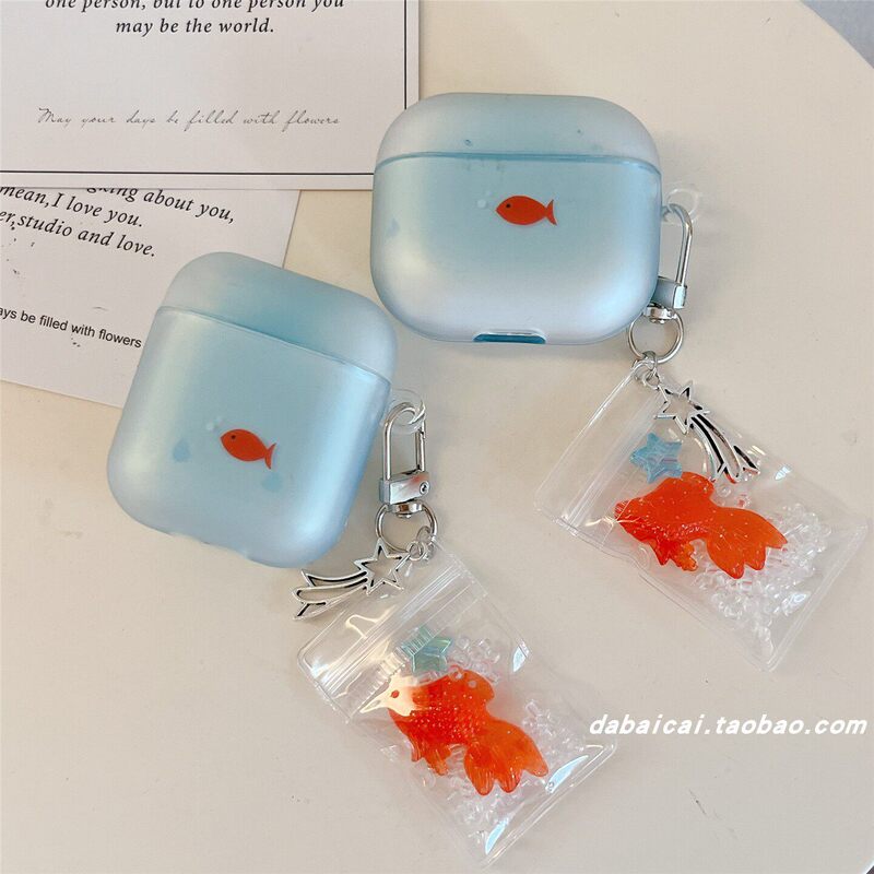 Ins Style Gradient Bubble Koi Fish Case Suitable for Airpodspro3 Earphone Case 4Th Generation Wireless Bluetooth Apple AirPods