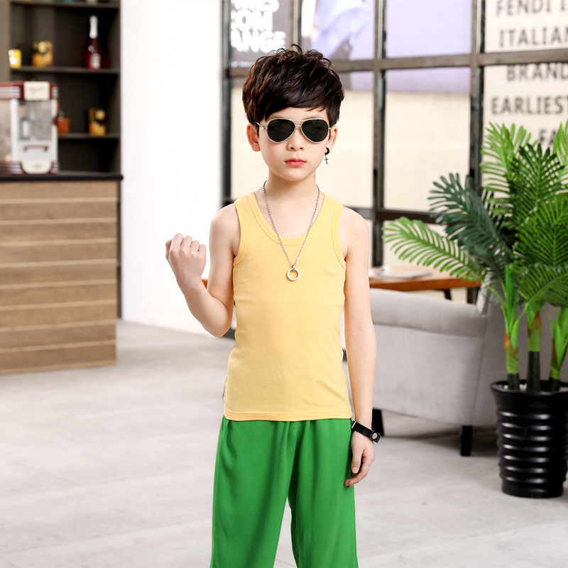Camiseta de algodón para niños en forma de I para niñas pequeña camisola para niños ropa interior para niñas de verano