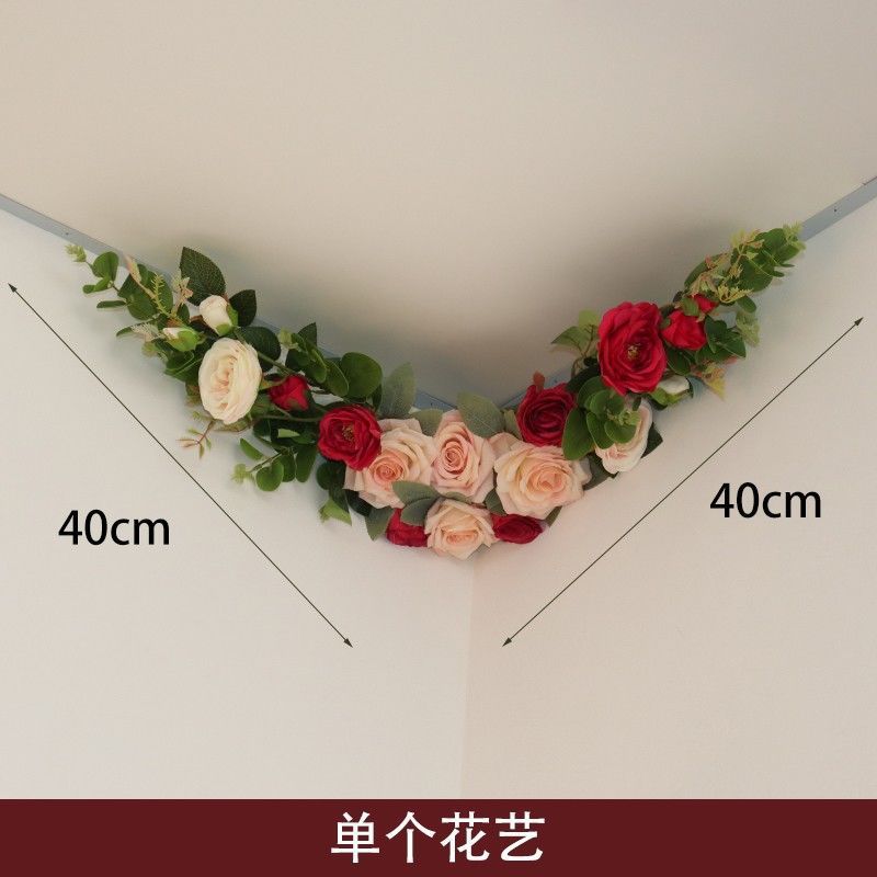 结婚室内卧室天花板客厅房顶玫瑰四角高级挂墙装饰婚房布置花墙花|undefined