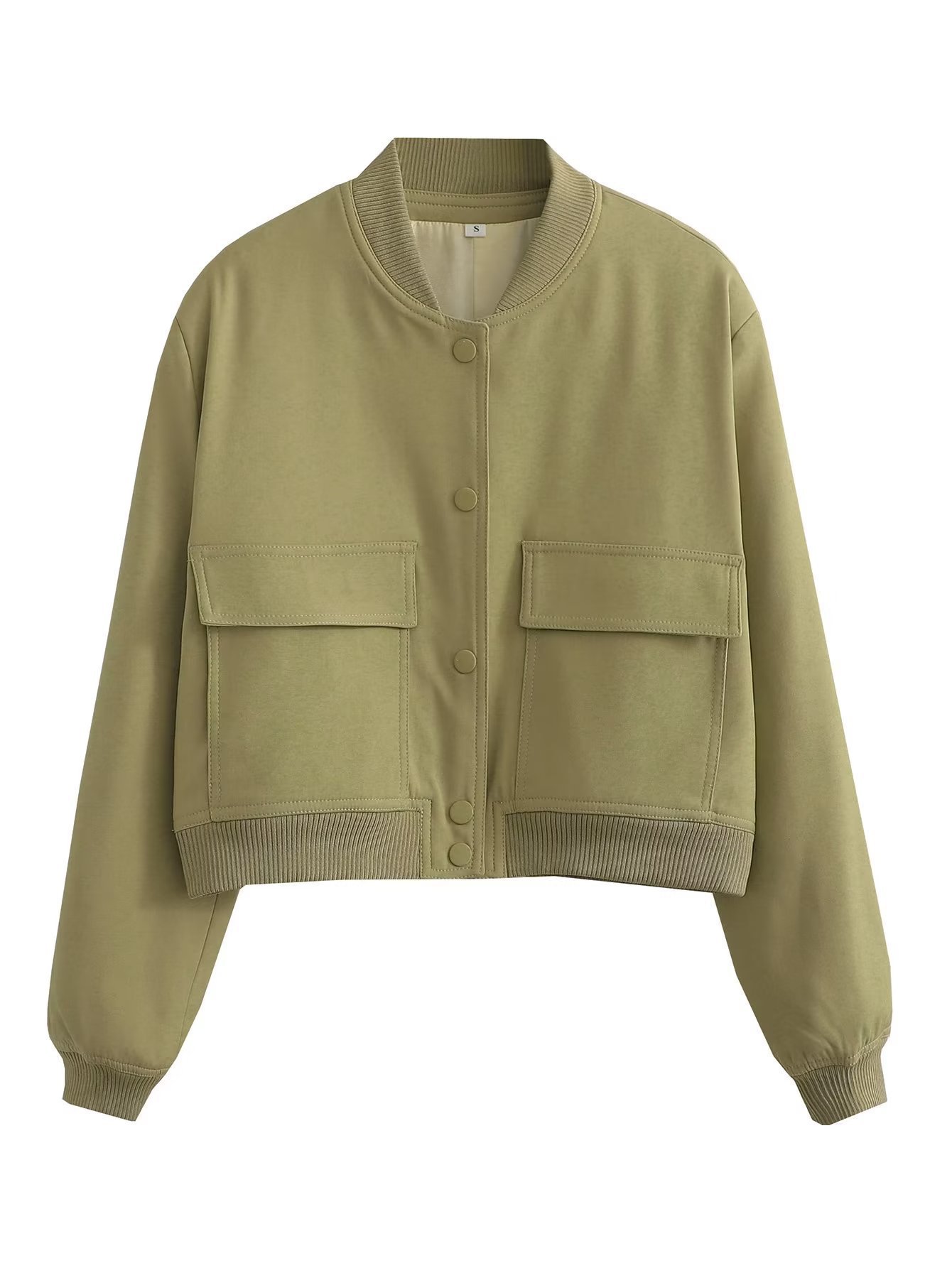 525g Weight Casual Jacket Outerwear Type Long Sleeve Sleeve Length Single Breasted Placket Type Polyester Fabric Type Short Top Length Coat Tops Type Holiday, Daily Occasion Standing Collar Neckline Loose Fit Type Solid Color Pattern Spring, Autumn Season Women's Gender Button Design Streetwear Style Women's Streetwear Solid Color Button Single Breasted Coat Casual Jacket 16